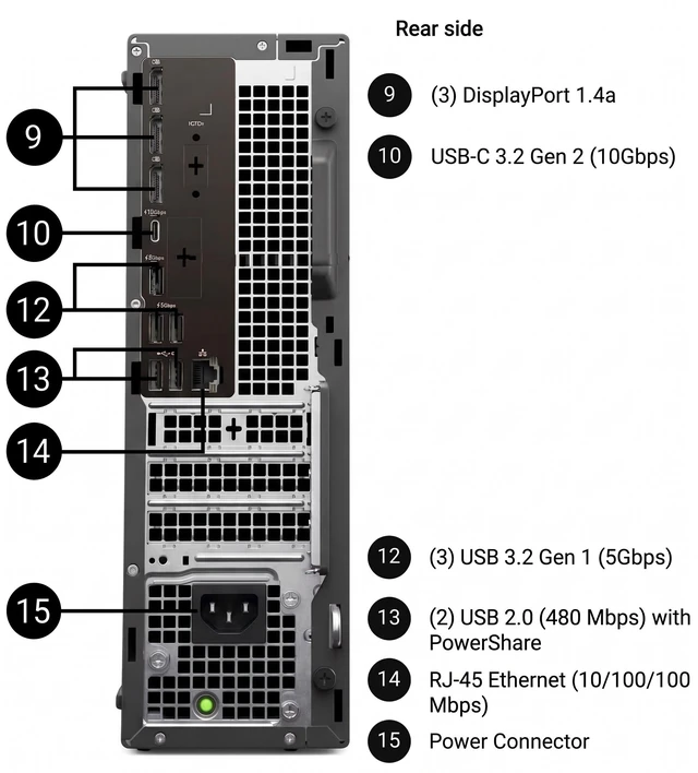 Alt view image 3 of 5 - Dell Pro Max Slim Desktop, Intel Core Ultra 5-235, 64GB DDR5 RAM, 2TB SSD, Intel Graphics, Wi-Fi 6, Windows 11 Pro, FCS1250 Next-Gen Precision Business Workstation PC