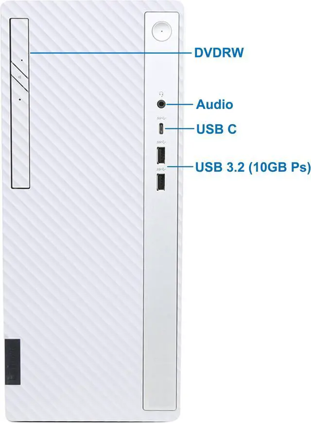 Alt view image 3 of 7 - Lenovo IdeaCentre 5 Desktop Computer, Intel i9-12900K, 64GB RAM, 2TB NVMe SSD, HDMI, VGA, DVDRW, Wi-Fi, Bluetooth, USB C, Windows 11 Pro