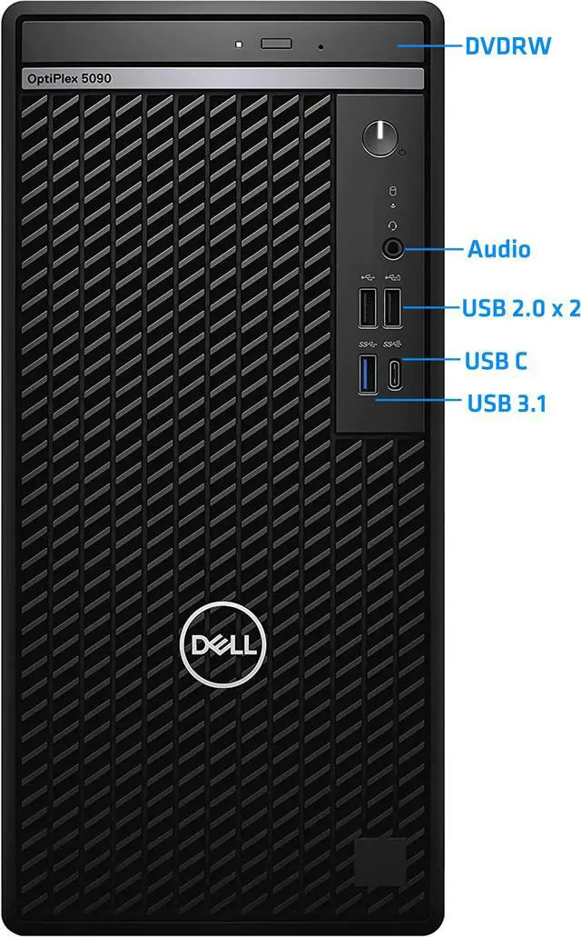 Alt view image 2 of 5 - Dell OptiPlex 5090 Tower Desktop Computer  Intel i9-11900K, 128GB RAM, 2TB NVMe SSD, DVD, DisplayPort, HDMI, AC Wi-Fi, Bluetooth, USB C, Windows 11 Pro