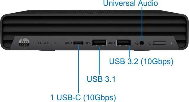 Alt view image 3 of 6 - HP ProDesk 600 G6 Mini Desktop Computer, Intel i7-10700, 32GB RAM, 1TB NVMe SSD, Display Port, HDMI, USB C 3.2 (10Gbps), USB Wi-Fi- Bluetooth, Windows 11 Pro- Brown Box