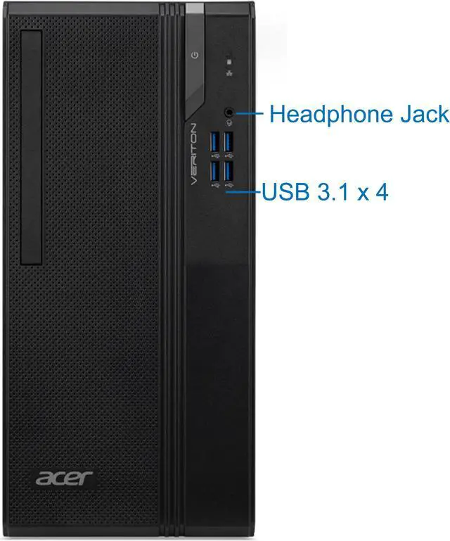 Alt view image 2 of 6 - Acer Veriton VS2690G Tower Computer, Intel i7-12700K, 16GB Ram, 1TB NVMe SSD, DisplayPort, HDMI, VGA, AC Wi-Fi, Bluetooth - Windows 11 Pro, Desktop