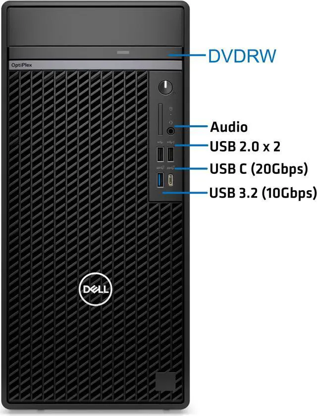Alt view image 3 of 6 - Dell Optiplex 7020 PLUS Tower Computer, Intel i9-12900K, 64GB RAM, 2TB NVMe SSD, 3-Monitor Support, Display Port, HDMI, USB-C 20 Gbps, Wi-Fi, BT, Windows 11 Pro, 7000 Desktop