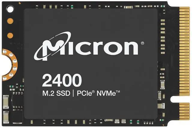 Main image of Micron 2400A 512GB PCIe Gen4 NVMe 1.4 M.2 2230 SSD with 176-layer QLC NAND and AES 256-bit Encryption for High-Speed Performance in Compact Devices