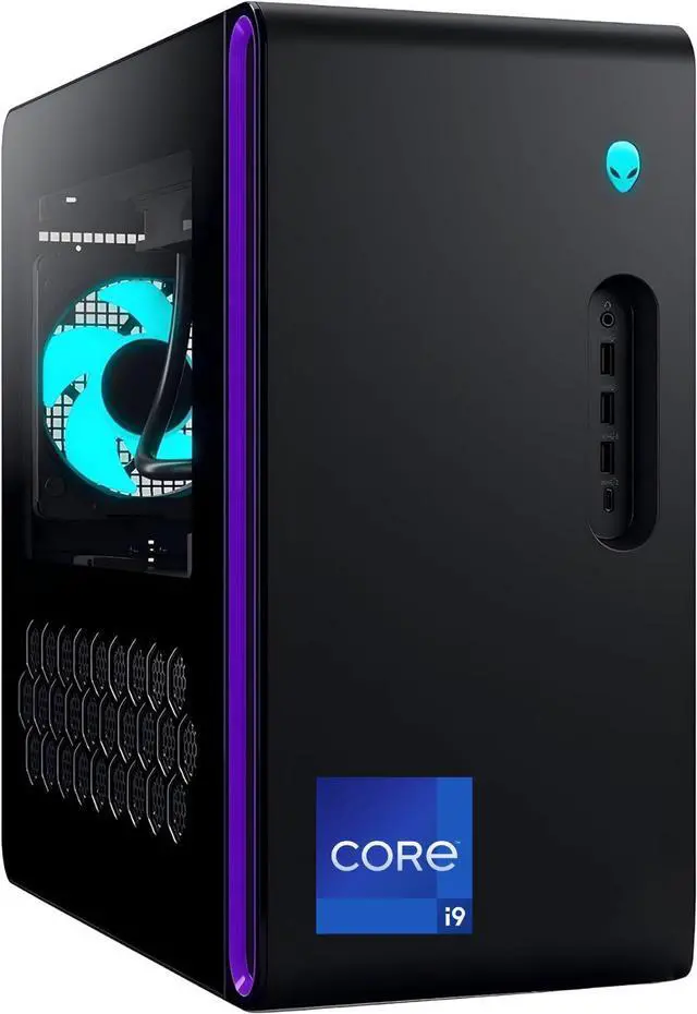 Main image of Alienware Aurora R16 Gaming Computer -  Intel Core i9-14900K, 64GB RAM, 4TB NVMe SSD, Nvidia GeForce RTX4080 16GB Graphics, DisplayPort, HDMI, USB C, Built in WiFi, BT, Windows 11 HOME, Desktop, Black
