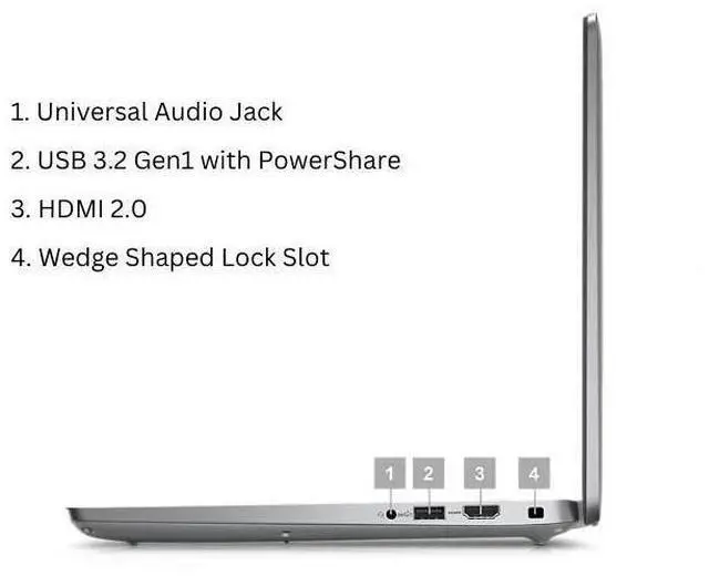 Alt view image 2 of 7 - Dell Latitude 5450 Laptop 14" FHD,  Intel Core Ultra 5-135U vPro, 64GB RAM, 4TB NVMe SSD, Webcam, AX Wi-Fi, Bluetooth, Backlit Keyboard, HDMI, USB C- Display Port, Windows 11 Pro, Notebook, Grey