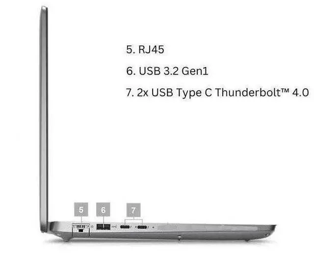 Alt view image 3 of 7 - Dell Latitude 5450 Laptop 14" FHD,  Intel Core Ultra 5-135U vPro, 64GB RAM, 4TB NVMe SSD, Webcam, AX Wi-Fi, Bluetooth, Backlit Keyboard, HDMI, USB C- Display Port, Windows 11 Pro, Notebook, Grey