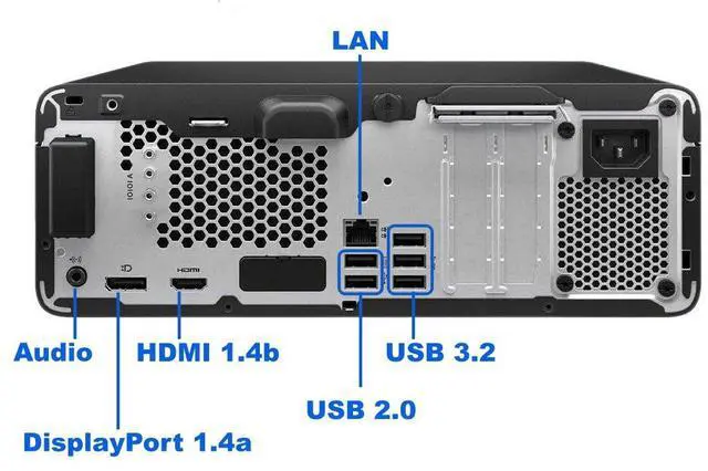 Alt view image 3 of 7 - HP ProDesk 400 G9 SFF Business Desktop PC, Intel Core i7-14700, 64GB DDR5 RAM, 2TB NVMe SSD, HDMI, DisplayPort, USB-C, Wi-Fi, Bluetooth, Windows 11 Pro, Compact Small Form Factor Computer