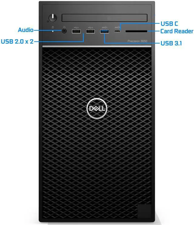 Alt view image 2 of 4 - Dell Precision 3650 Tower Workstation, Intel i9-11900K - 128GB RAM, 2TB NVMe SSD + 1TB HDD, NVIDIA Quadro T1000 8GB, DisplayPort, HDMI, USB C, WiFi, Bluetooth - Windows 11 Pro, Computer