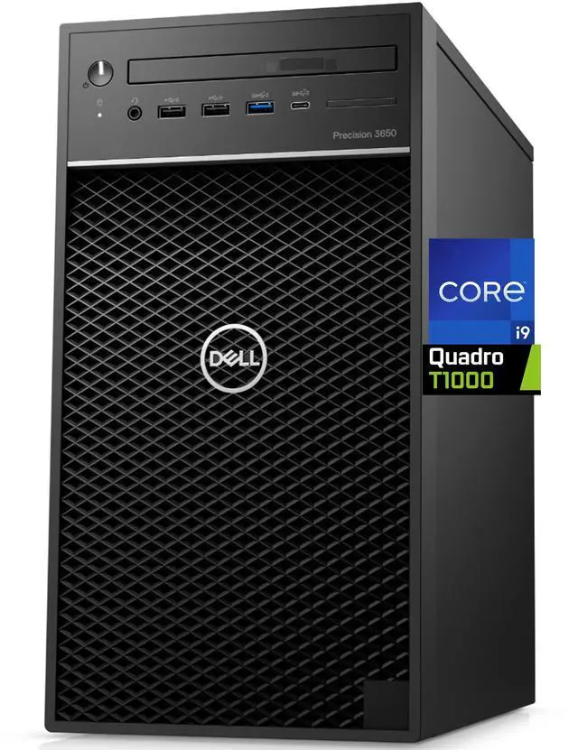 Main image of Dell Precision 3650 Tower Workstation, Intel i9-11900K - 128GB RAM, 2TB NVMe SSD + 1TB HDD, NVIDIA Quadro T1000 8GB, DisplayPort, HDMI, USB C, WiFi, Bluetooth - Windows 11 Pro, Computer