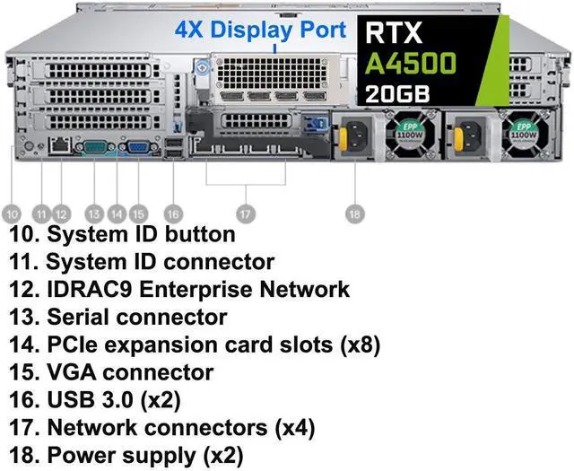 Alt view image 3 of 6 - Dell Precision 7920 Rack Server, Dual Intel Xeon Gold 6246 (24 Cores Total), 256GB RAM, 4x 4TB 2.5" SSD, Raid 5, Nvidia RTX A4500 20GB Graphics, Windows Server 2025, High-Performance PC Workstation