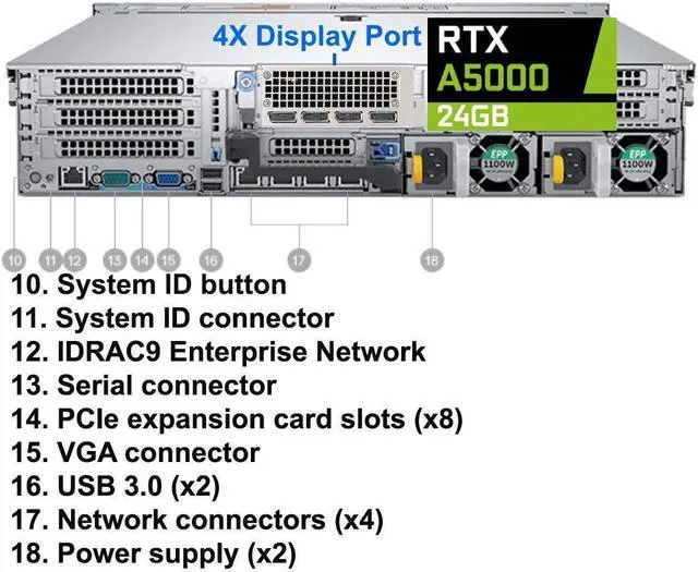 Alt view image 3 of 6 - Dell Precision 7920 Rack Server, Dual Intel Xeon Gold 6246 (24 Cores Total), 256GB RAM, 4x 4TB 2.5" SSD, Raid 5, Nvidia RTX A5000 24GB Graphics, Windows Server 2025, High-Performance PC Workstation