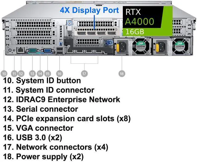 Alt view image 3 of 6 - Dell Precision 7920 Rack Server, Dual Intel Xeon Gold 6246 (24 Cores Total), 256GB RAM, 4x 4TB 2.5" SSD, Raid 5, Nvidia RTX 4000 ADA 20GB Graphics, Windows Server 2025, High-Performance PC Workstation