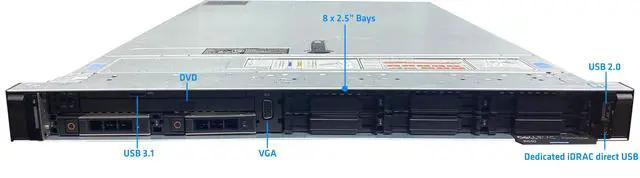 Alt view image 2 of 5 - Dell PowerEdge R640 Rack Server | 2X Intel Xeon Gold 6246 (24 Cores Total) | 256GB DDR4 RAM | 4X 4TB 2.5" SSD RAID 5 | Windows Server 2025 | Enterprise High-Performance Workstation