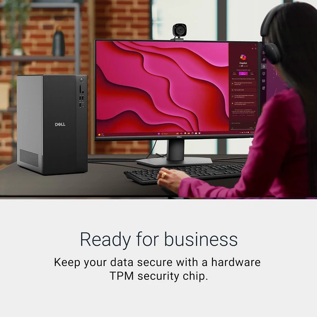 Alt view image 4 of 7 - Dell Tower Desktop ECT1250 Business PC Intel Core Ultra 7-265 Processor 16GB DDR5 RAM 512GB M.2 SSD Intel UHD Graphics Windows 11 Home Office & Productivity Desktop Computer