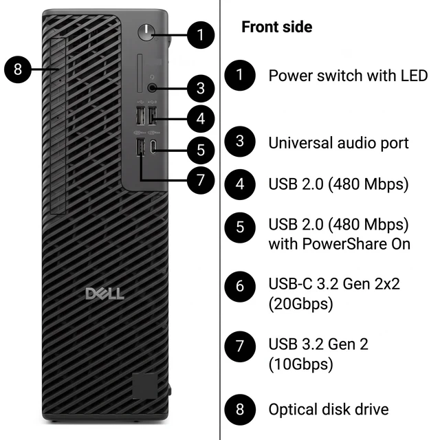Alt view image 2 of 6 - Dell Pro Max Slim Desktop, Intel Core Ultra 7-265, 32GB DDR5 RAM, 1TB SSD, Intel Graphics, Wi-Fi 6, Windows 11 Pro, FCS1250 Next-Gen Precision Business Workstation PC