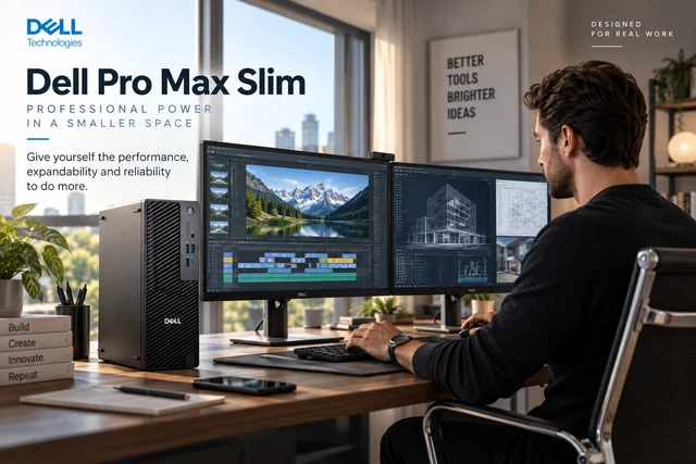 Alt view image 5 of 7 - Dell Pro Max Slim Desktop, Intel Core Ultra 7-265, 32GB DDR5 RAM, 1TB SSD,Nvidia RTX A1000 8GB Graphics, Wi-Fi 6, Windows 11 Pro, FCS1250 Next-Gen Precision Business Workstation PC