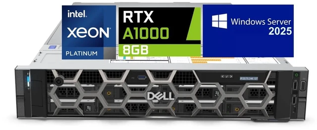 Main image of Dell Precision 7920 Rack Server, Dual Intel Xeon Platinum 8260 (48 Cores Total), 512GB RAM, 4x 4TB 2.5" SSD, Raid 5, Nvidia RTX A1000 8GB, Windows Server 2025, High-Performance PC Workstation