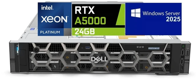 Main image of Dell Precision 7920 Rack Server, Dual Intel Xeon Platinum 8260 (48 Cores Total), 512GB RAM, 4x 4TB 2.5" SSD, Raid 5, Nvidia RTX A5000 24GB, Windows Server 2025, High-Performance PC Workstation