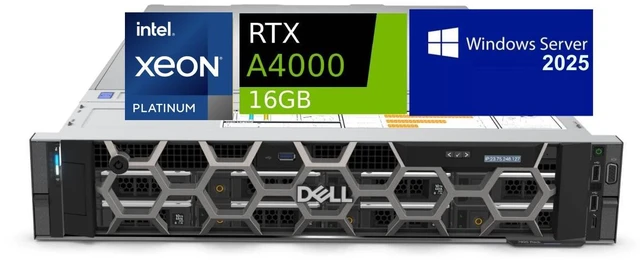 Main image of Dell Precision 7920 Rack Server, Dual Intel Xeon Platinum 8260 (48 Cores Total), 512GB RAM, 4x 4TB 2.5" SSD, Raid 5, Nvidia RTX A4000 16GB, Windows Server 2025, High-Performance PC Workstation