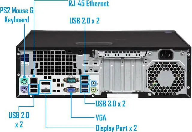 Alt view image 3 of 4 - HP 800 G1 SFF Desktop Workstation, Quad-Core i7 4770 3.4, 16GB RAM, 256GB SSD, Intel HD Graphics 4600 4K 3-Monitor Support, USB 3, WiFi, Windows 10 Pro, Bluetooth, HDMI