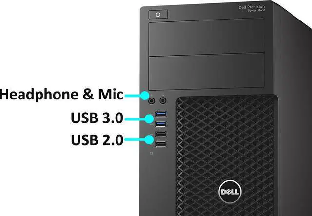 Alt view image 3 of 5 - Dell Precision T3620 Workstation, Intel i7-7700 Quad Core upto 4.2GHz, 16GB DDR4, 256GB SSD + 1TB HDD, Windows 10 Pro 64-bit, 3000 Series Tower, USB 3.1, 4K HDMI, Display Port, Intel HD Graphics 630