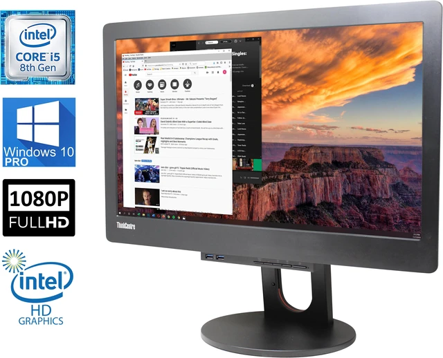 Main image of Lenovo ThinkCentre M920Q Tiny All in One 23" FHD Monitor, Six Core i5-8500T, 16GB RAM, 512GB SSD, (1 x DP, 1 x HDMI) Intel HD Graphics 630, AC WIFI, BT 4.0, USB 3.1, Windows 10 Pro