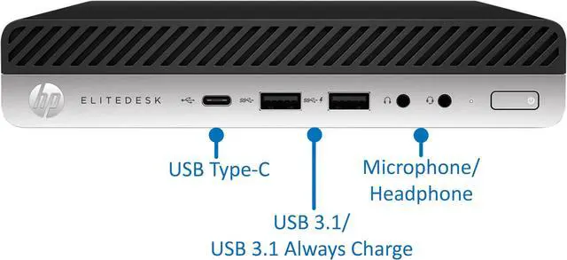Alt view image 2 of 7 - HP EliteDesk 800 G3 Mini PC, Intel Core i5-7500T Upto 3.3GHz, 16GB RAM, 256GB SSD, VGA, 2x DisplayPort, Windows 10 Pro