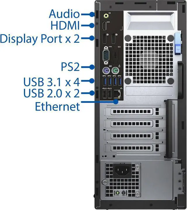 Alt view image 2 of 7 - Dell Optiplex 7040 Tower, i7-6700 Quad Core upto4.2 Ghz, 256GB SSD, 16GB RAM, 4K UHD 3-Monitor Support, 2x Display Port, HDMI, DVDRW, Windows 10 Pro, WiFi