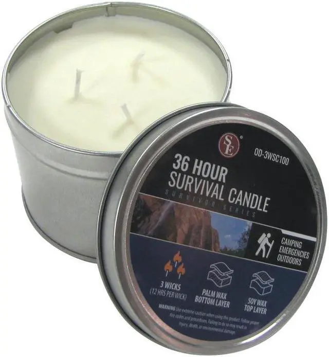 Main image of Treasure Gurus 36 Hour Soy Camping Outdoor Survival Candle Emergency Rescue Gear Prepper Supplies