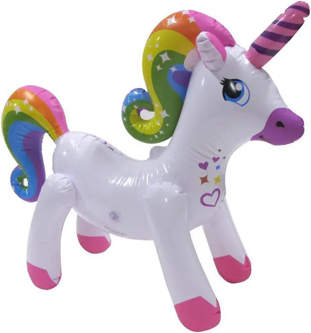 Alt view image 3 of 7 - Treasure Gurus Rainbow Unicorn Inflatable Swimming Pool Water Float Kid Adult Blow Up Party Toy Pet Animal Floaties