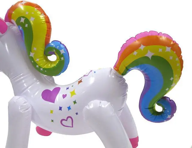 Alt view image 5 of 7 - Treasure Gurus Rainbow Unicorn Inflatable Swimming Pool Water Float Kid Adult Blow Up Party Toy Pet Animal Floaties