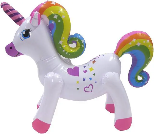 Main image of Treasure Gurus Rainbow Unicorn Inflatable Swimming Pool Water Float Kid Adult Blow Up Party Toy Pet Animal Floaties
