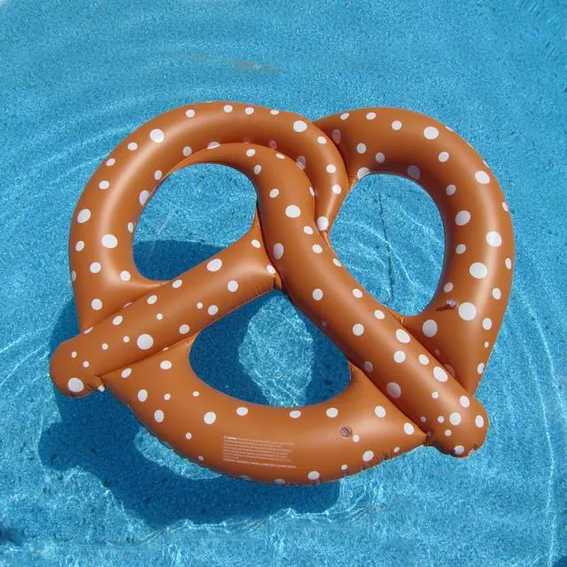Alt view image 4 of 5 - Treasure Gurus Large 48" Inflatable Pretzel Swimming Pool Water Float Blow Up Toy Party Favor Raft Novelty Prop