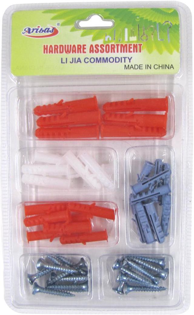 49pc Phillips Head Coarse Drywall Screw Anchor Assortment Kit Mounting Hardware