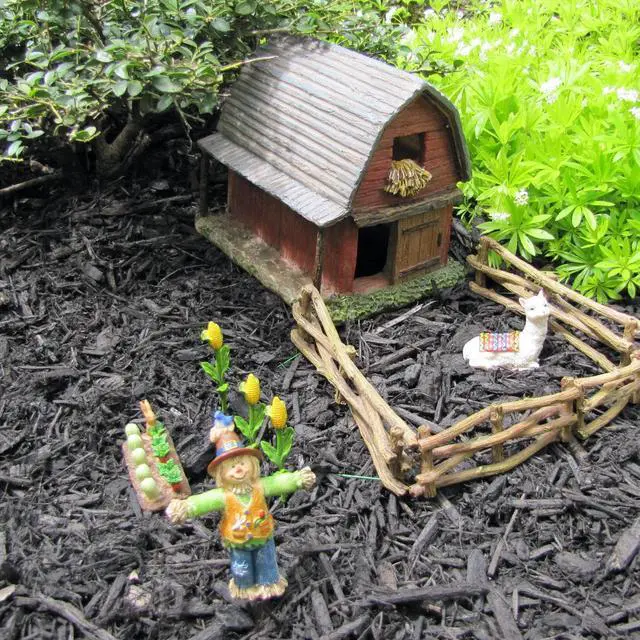 Alt view image 6 of 6 - Treasure Gurus Miniature Red Barn Fairy Garden House Accessory Mini Dollhouse Decor Outdoor Gnome Home Ornament