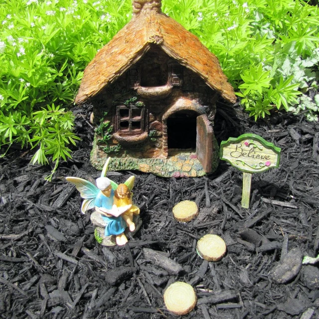 Alt view image 5 of 5 - Mini Fairy Girl Grandma Reading Figurine Garden Accessory Outdoor Decor Ornament