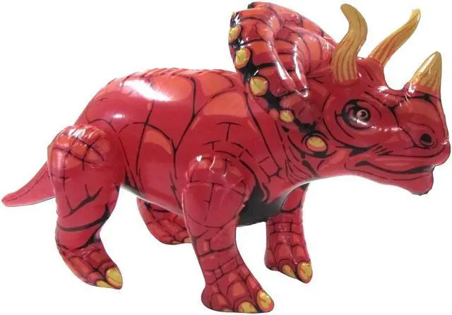 Main image of Treasure Gurus 28" Inflatable Triceratops Swim Pool Dinosaur Water Float Blow Party Toy Floatie Decor
