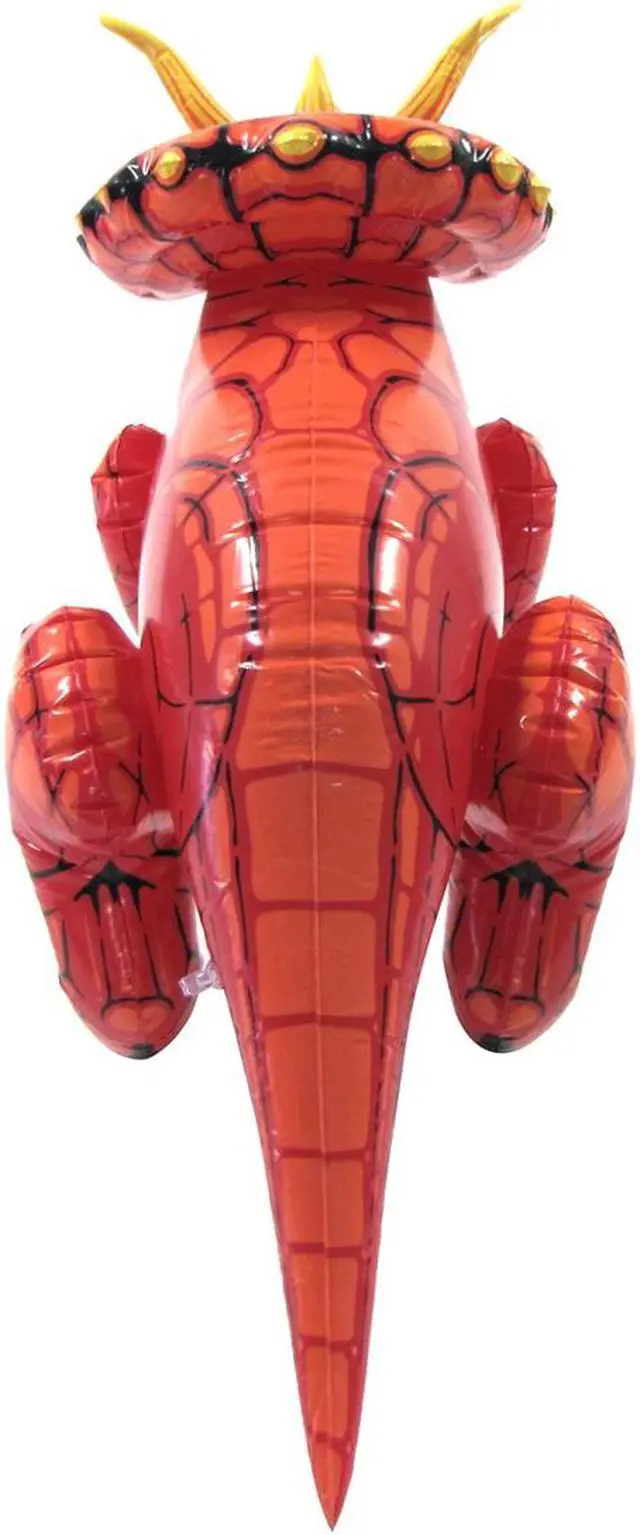 Alt view image 3 of 6 - Treasure Gurus 28" Inflatable Triceratops Swim Pool Dinosaur Water Float Blow Party Toy Floatie Decor