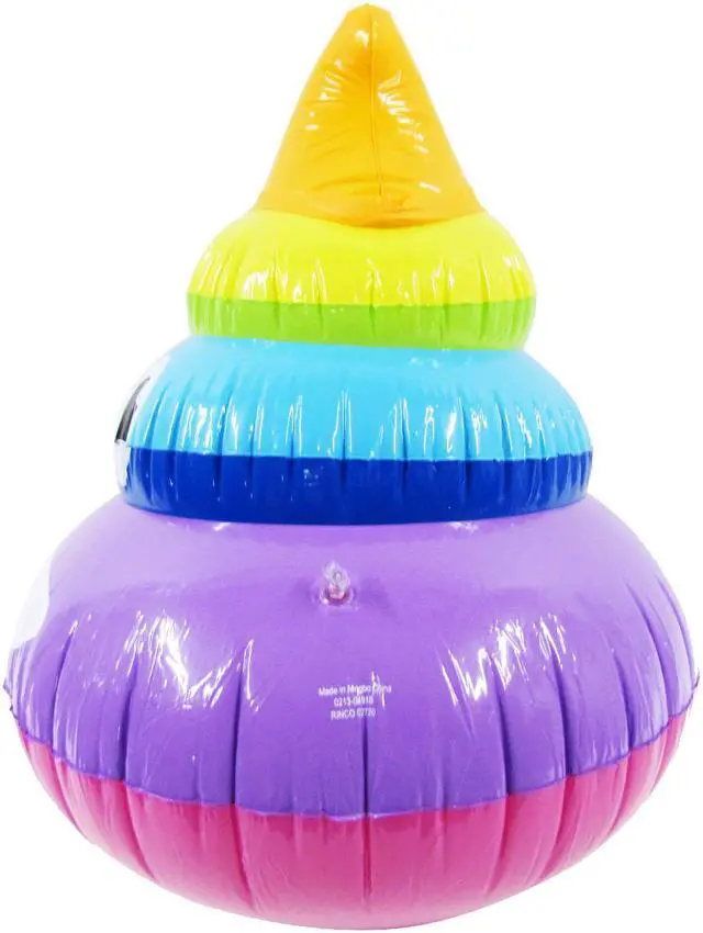 Alt view image 3 of 5 - Treasure Gurus 22" Inflatable Rainbow Poop Emoji Fake Poo Novelty Pool Float Blow Up Party Toy Joke Gag Gift Decor
