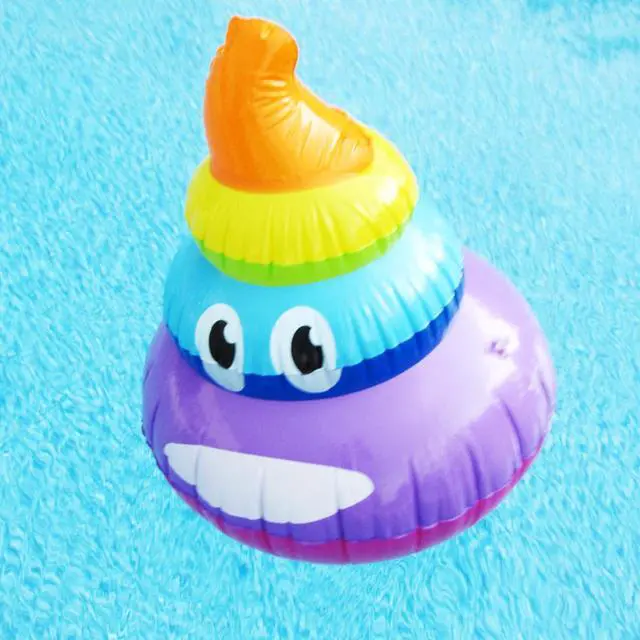 Alt view image 5 of 5 - Treasure Gurus 22" Inflatable Rainbow Poop Emoji Fake Poo Novelty Pool Float Blow Up Party Toy Joke Gag Gift Decor