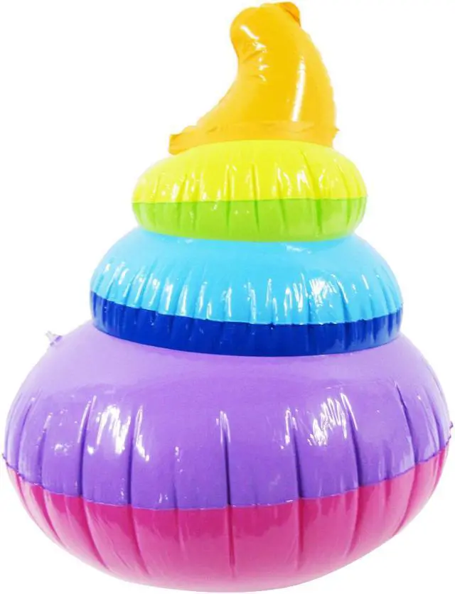 Alt view image 2 of 5 - Treasure Gurus 22" Inflatable Rainbow Poop Emoji Fake Poo Novelty Pool Float Blow Up Party Toy Joke Gag Gift Decor