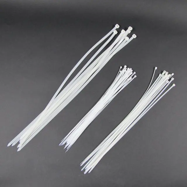 Alt view image 2 of 7 - Treasure Gurus 54pc Assorted Sizes Heavy Duty Nylon Black White Zip Tie Down Set Plastic Cable Wire Strap