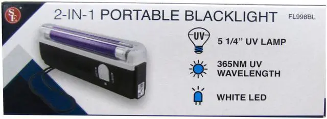 Main image of Treasure Gurus 2-In-1 Portable LED Flashlight 365nM UV Ultraviolet Black Light Travel Blacklight Pet Urine Detector