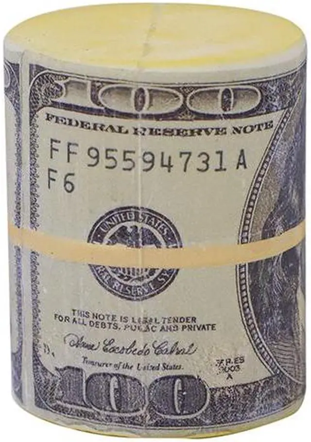 Alt view image 5 of 7 - Treasure Gurus Fake $100 Dollar Bill Roll Squish Stress Ball Anxiety Relief Foam Money Squeeze Toy