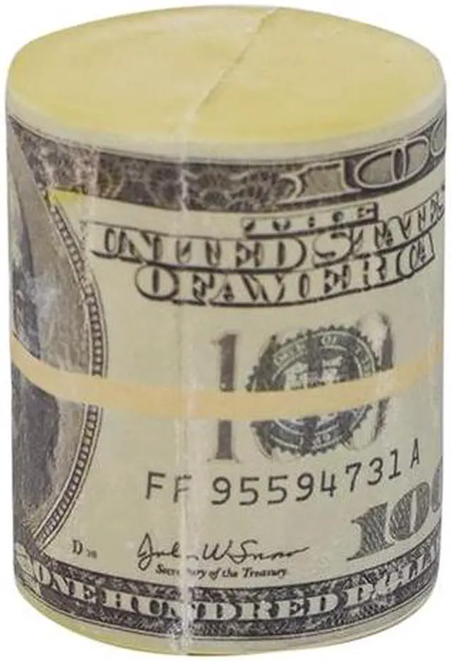 Alt view image 7 of 7 - Treasure Gurus Fake $100 Dollar Bill Roll Squish Stress Ball Anxiety Relief Foam Money Squeeze Toy
