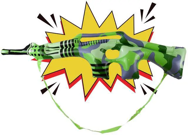Main image of Camo Rifle Pool Inflatable Prop - Ideal for Birthday Party Favors, Swimming Pool Floats for Kids, Military Props - Kids Hunting Essentials, Fake Gun Sling for Rifle - Camouflage Decorations Green 30"