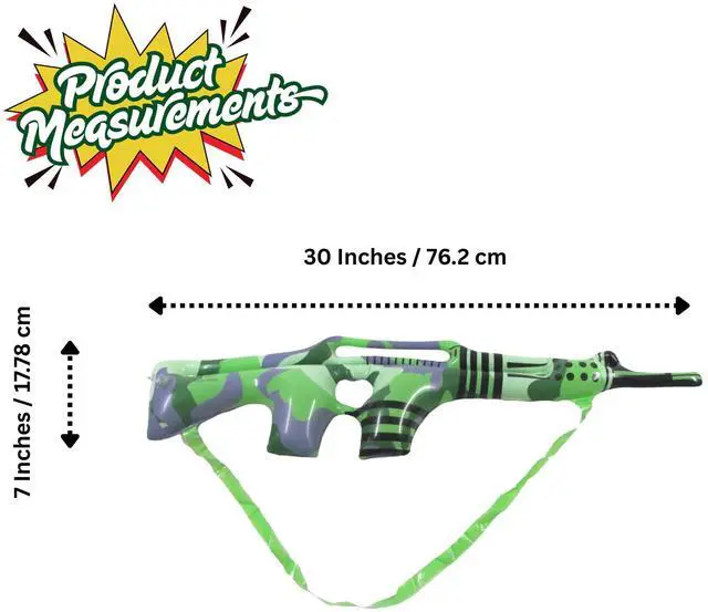 Alt view image 2 of 7 - Camo Rifle Pool Inflatable Prop - Ideal for Birthday Party Favors, Swimming Pool Floats for Kids, Military Props - Kids Hunting Essentials, Fake Gun Sling for Rifle - Camouflage Decorations Green 30"