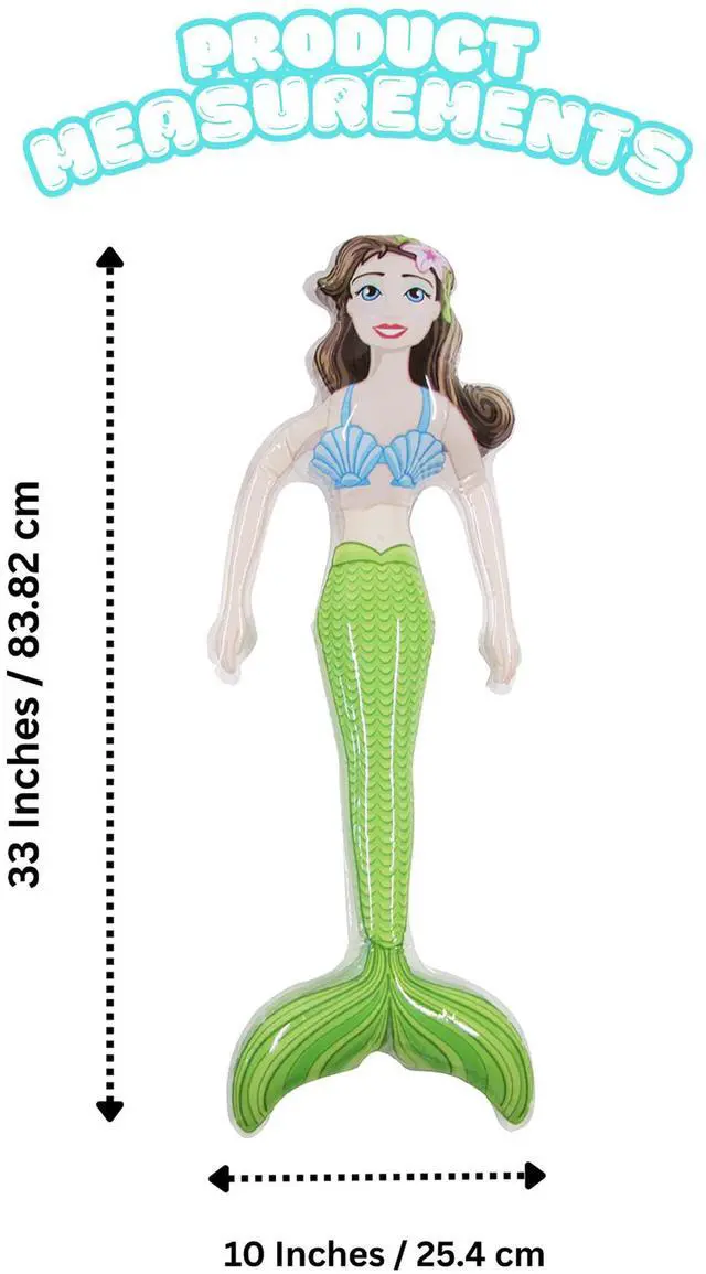 Alt view image 2 of 7 - Inflatable Girls Mermaid Pool Floats - Perfect for Mermaid Birthday Decorations, Floats Kids, Toddler Floaties - Water Toys for Kids - Swimming Pool Party, Birthday Favors - 2pc Swim Tails 34" Long
