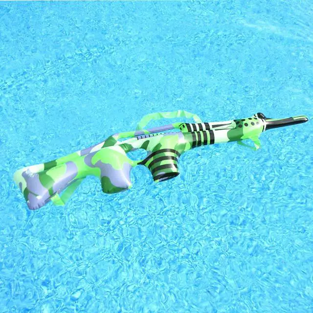 Alt view image 7 of 7 - Camo Rifle Pool Inflatable Prop - Ideal for Birthday Party Favors, Swimming Pool Floats for Kids, Military Props - Kids Hunting Essentials, Fake Gun Sling for Rifle - Camouflage Decorations Green 30"