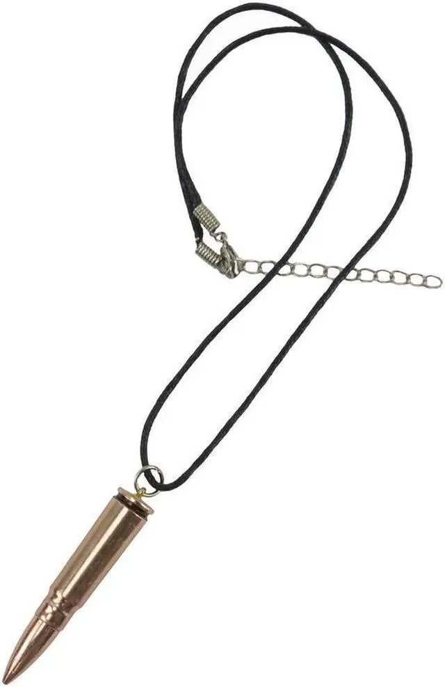 Main image of Treasure Gurus Copper Rifle Bullet Necklace Mens Womens Jewelry Chain Unisex Pendant Veteran Gift